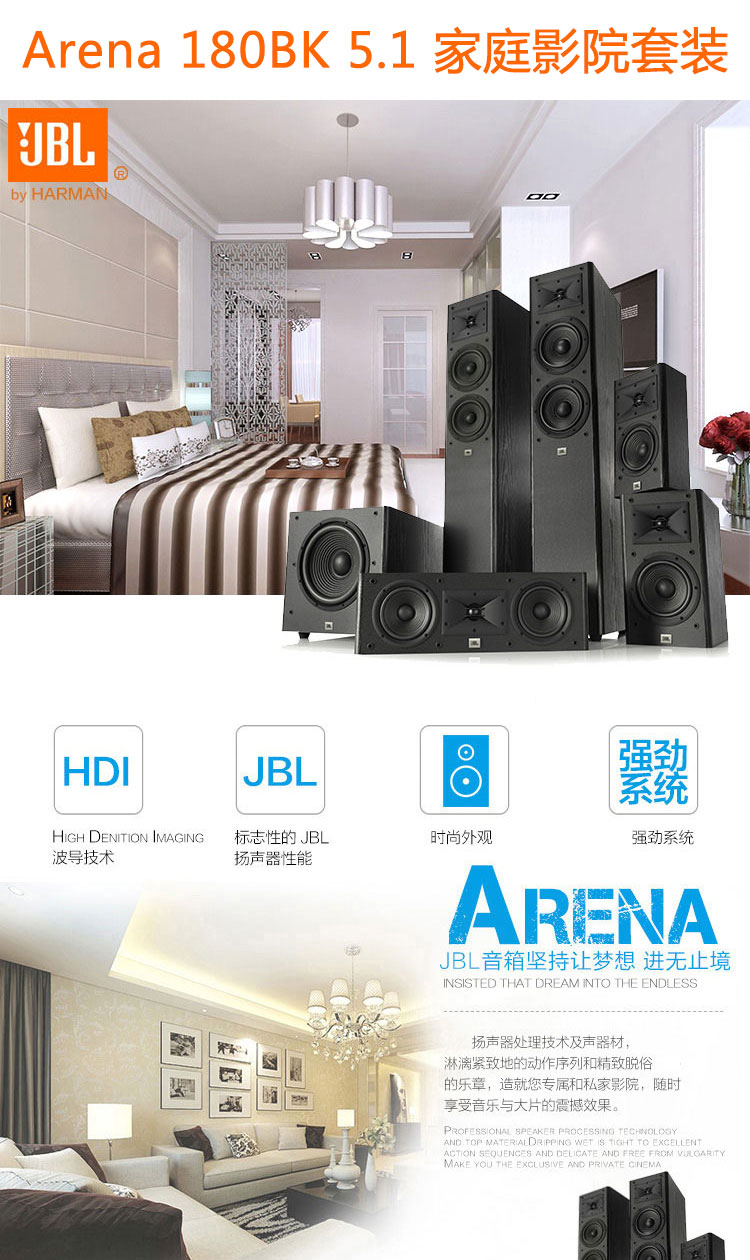 JBL Arena 180 5.1家庭影院套裝 JBL Arena 180 5.1家庭影院套裝